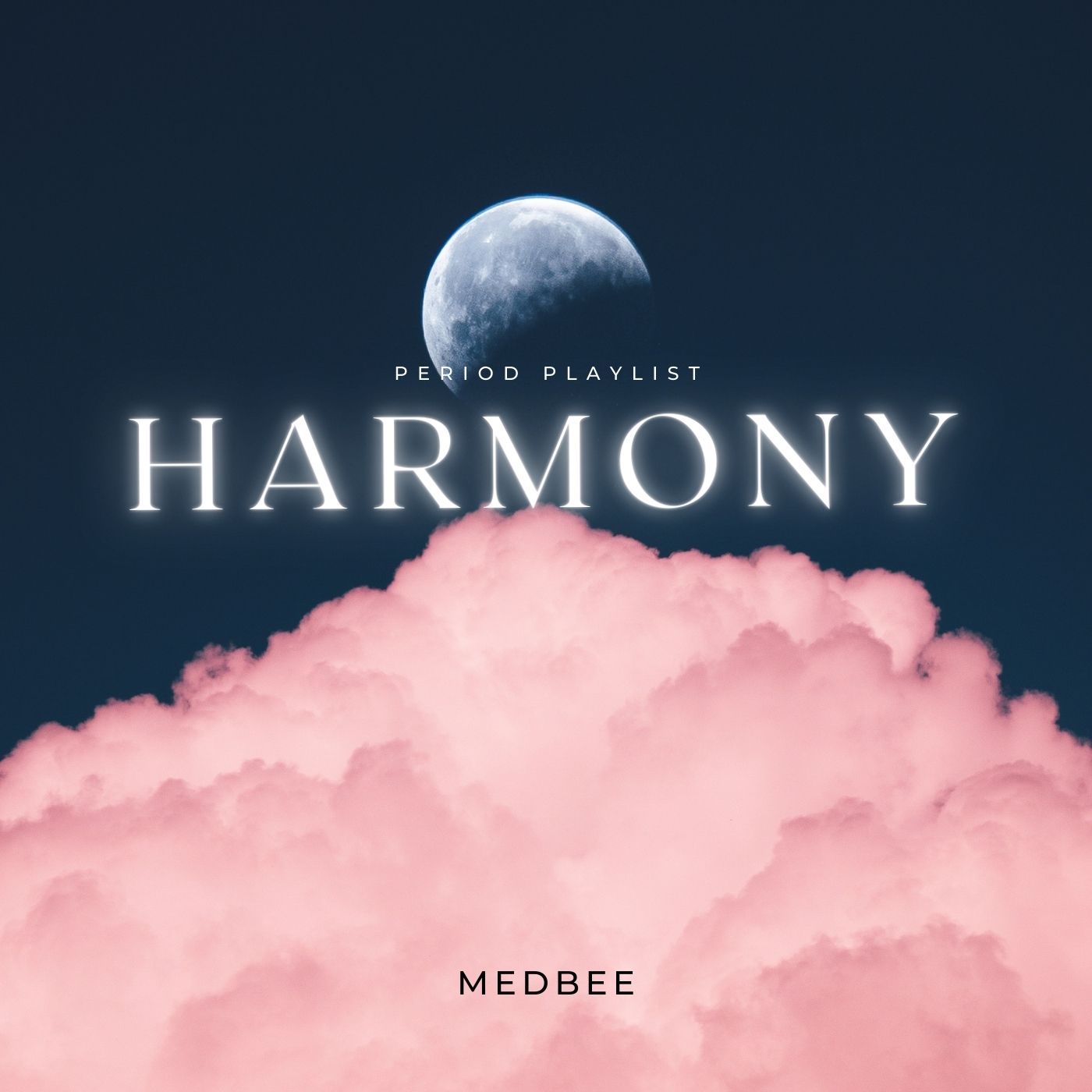 Modern Minimalist Full Moon In The Sky Album Cover منوپوز پلی‌لیست مدبی
