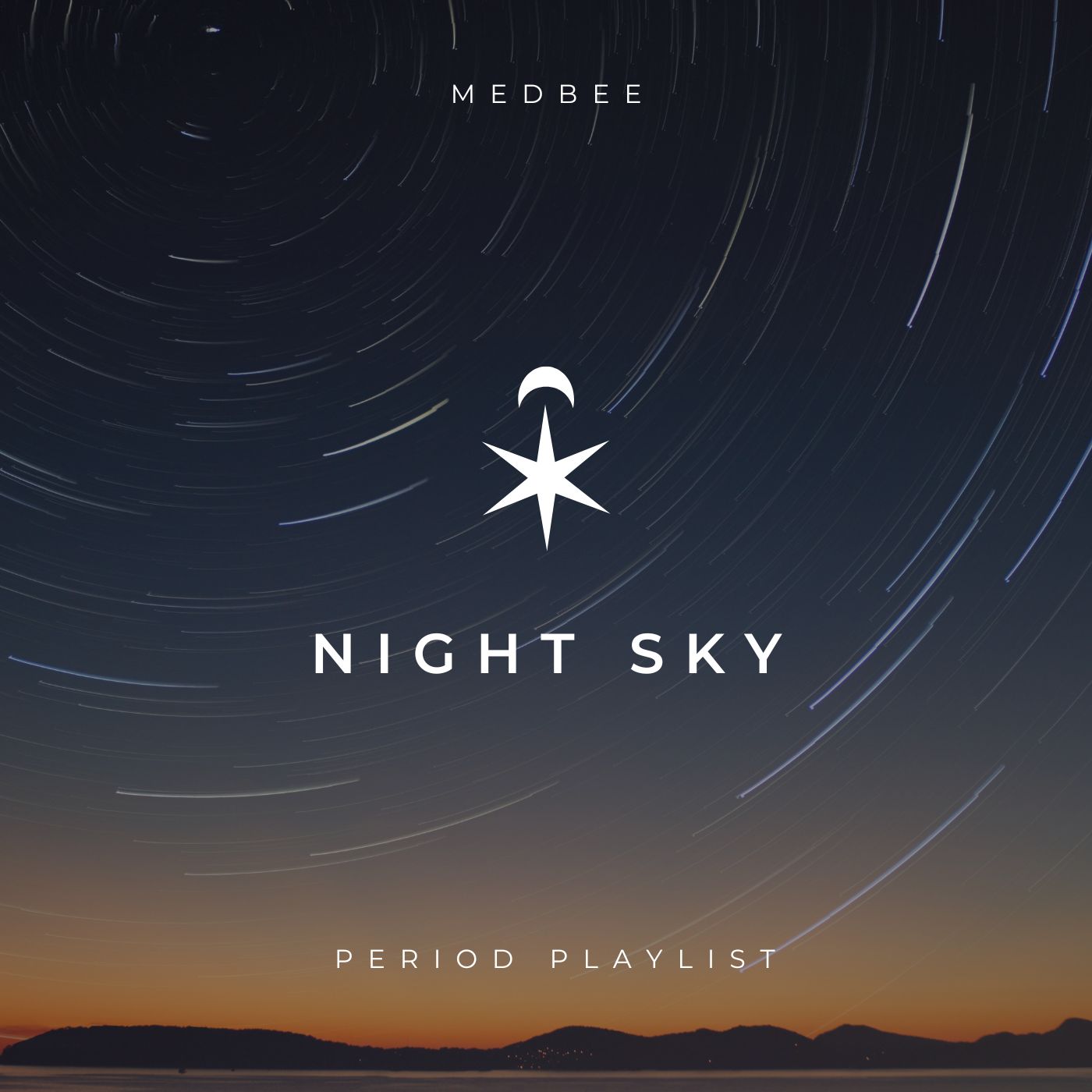 Simple Modern Night Sky Music Album Cover پریود پلی لیست مدبی